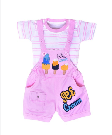 Dungaree For Boys & Girls Striped Cotton Blend (Multicolor, Pack of 1)