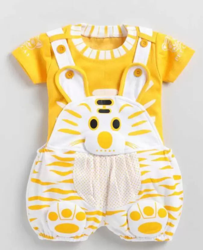 RomperFor Baby Boys & Baby Girls Casual Printed Cotton Blend (Yellow, Pack of 1)