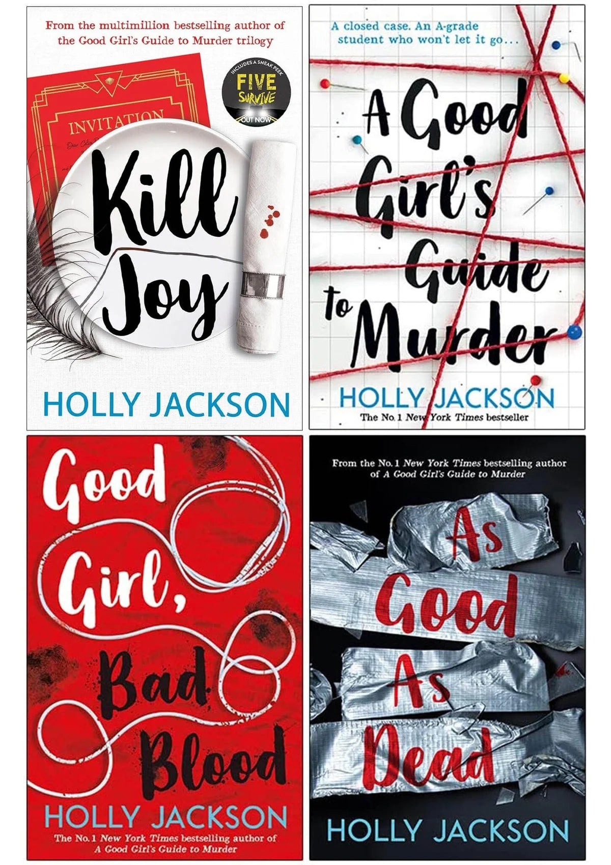 Holly Jackson Collection 4 Books Set: A Good Girl's Guide to Murder; Good Girl, Bad Blood; As Good as Dead, Kill Joy