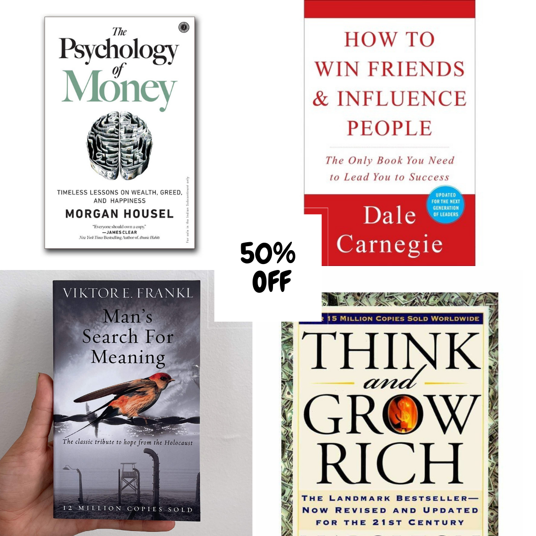 Tihar offer 4 Books at Rs.899 (How to win friends, Man's search for meaning, Psychology of money, Think and grow rich))