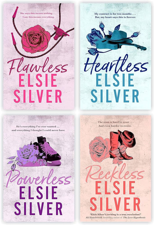 4 Books Collection set: Flawless, Heartless, Powerless & Reckless By Elsie Silver (Chestnut Springs Series)  (Flawless Series)