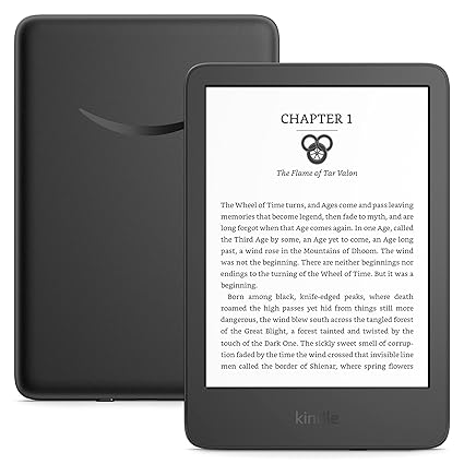 All-new Kindle (2022 release) – The lightest and most compact Kindle, now with a 6” 300 ppi high-resolution display, and 2x the storage (Black) Brand: Amazon