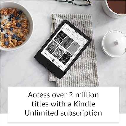 All-new Kindle (2022 release) – The lightest and most compact Kindle, now with a 6” 300 ppi high-resolution display, and 2x the storage (Black) Brand: Amazon