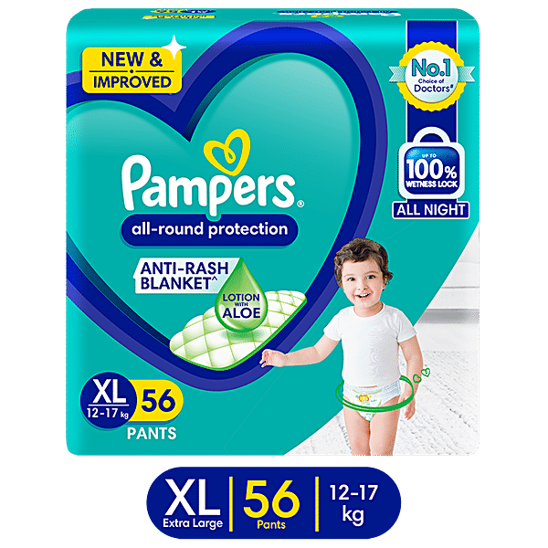 Pampers New Diapers Pants, Extra Large (XL) (56 Count)