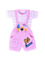 Dungaree For Boys & Girls Striped Cotton Blend (Multicolor, Pack of 1)