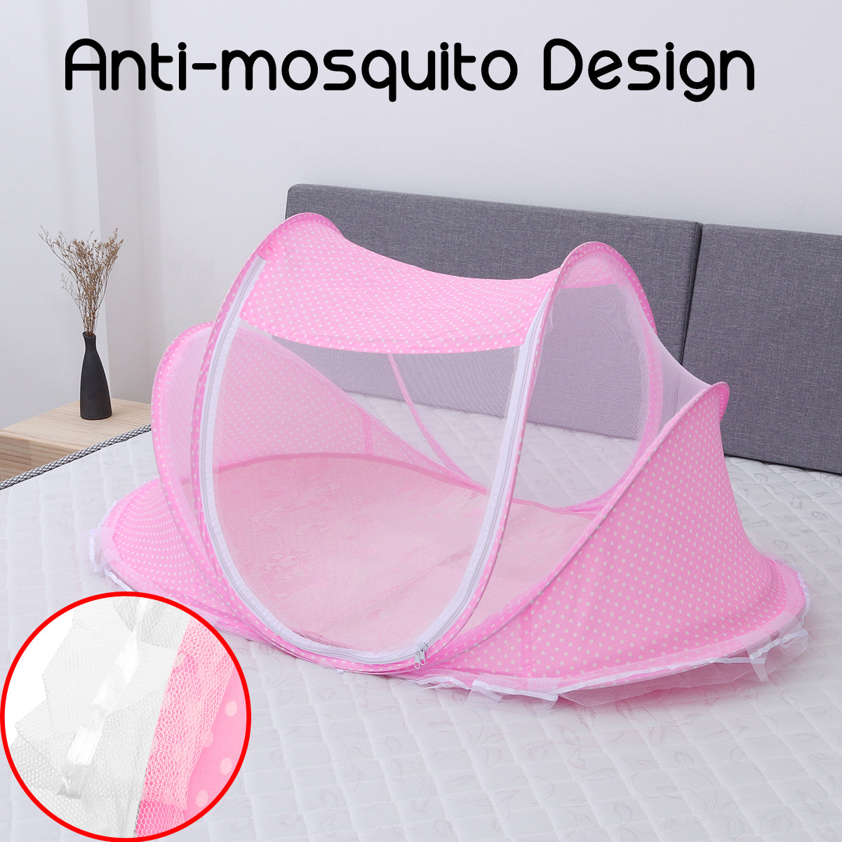 Big size Mosquito Net Portable Folding Baby Bed with Mattress + pillow