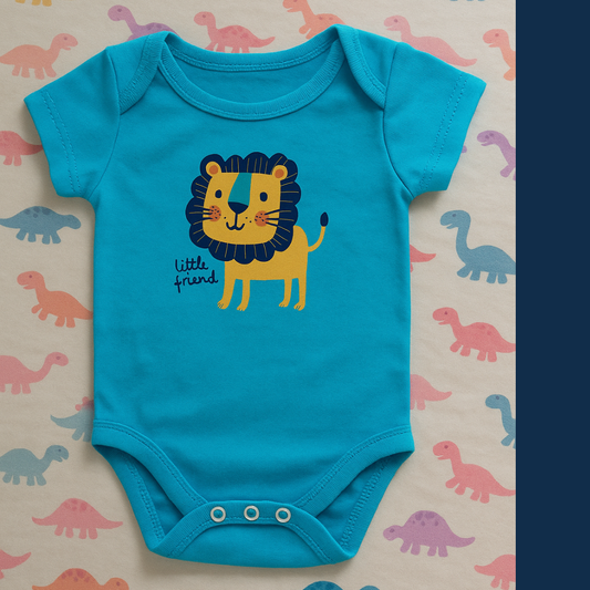 5 Pcs Half Sleeve Summer Romper For Babies (BLUE) (3-6 Months)