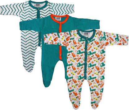 3 Pieces Muliticolor Full Romper Jumpsuit For Babies (Pack of 3)