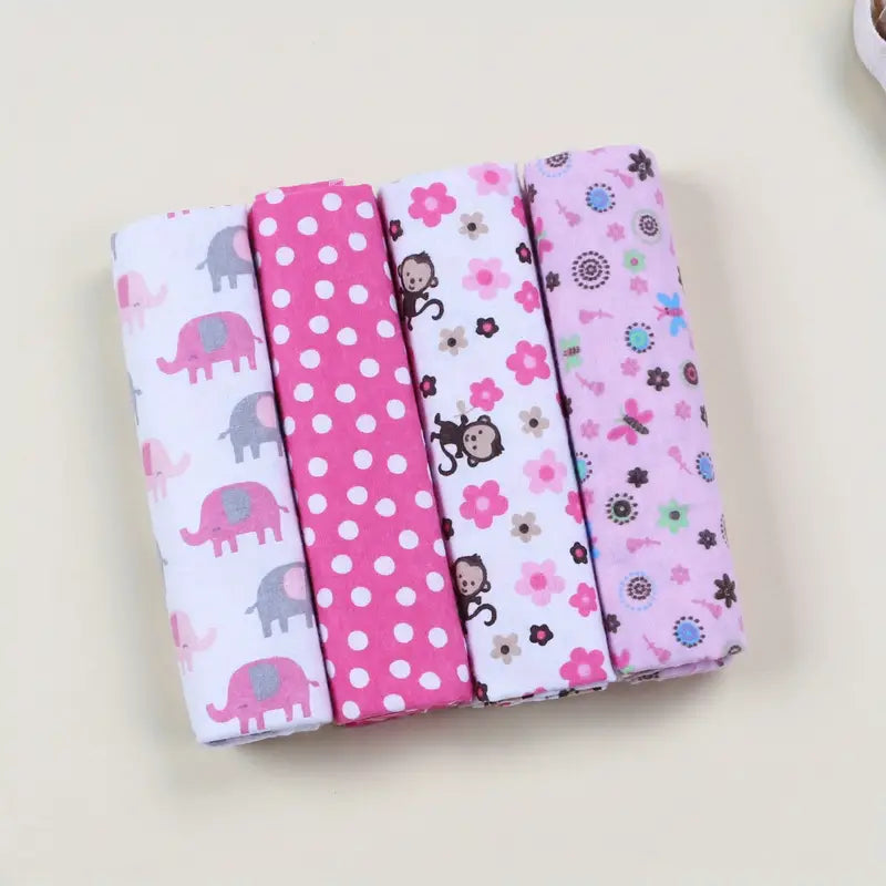 Baby Swaddle Wrapper 4 Pcs 100% Cotton (Newborn Colorful Cobertor Baby Bedsheet)