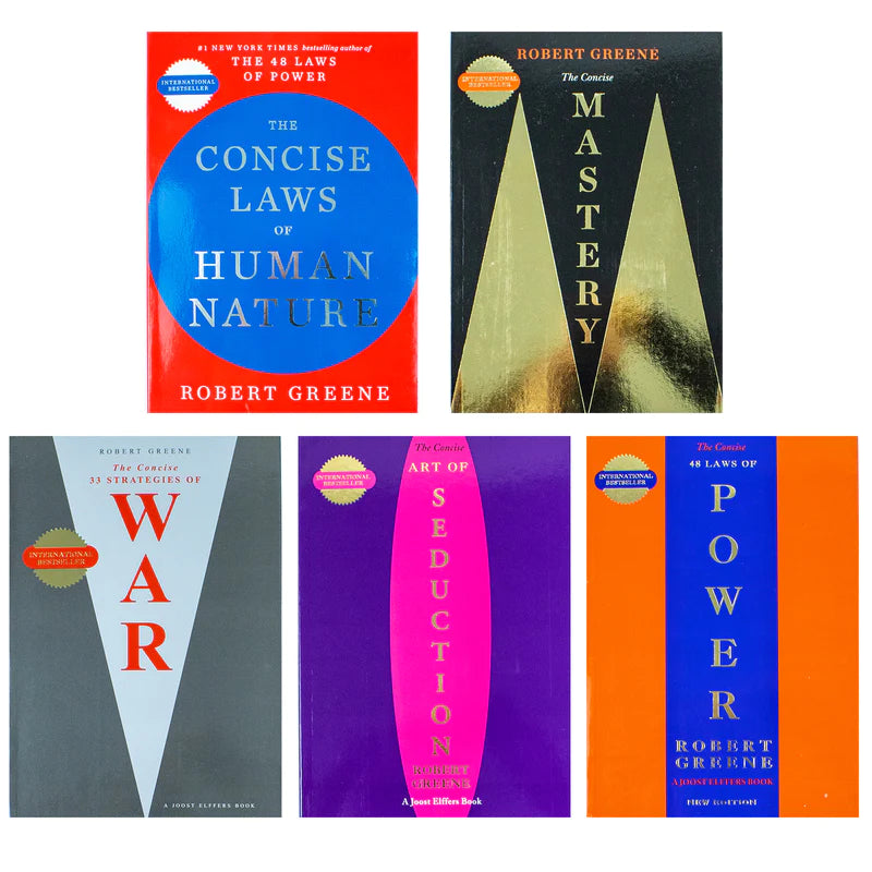 5 Books Set By Robert Greene (The Concise 48 Laws Of Power; The Concise Laws Of Human Nature; The Concise Mastery; The Concise Art Of Seduction & The Concise 33 Strategies Of War)