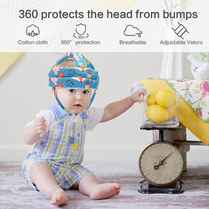 Baby Head Protector With Lace Lock Cushion Bumper Head Guard Safety Fabric Helmets