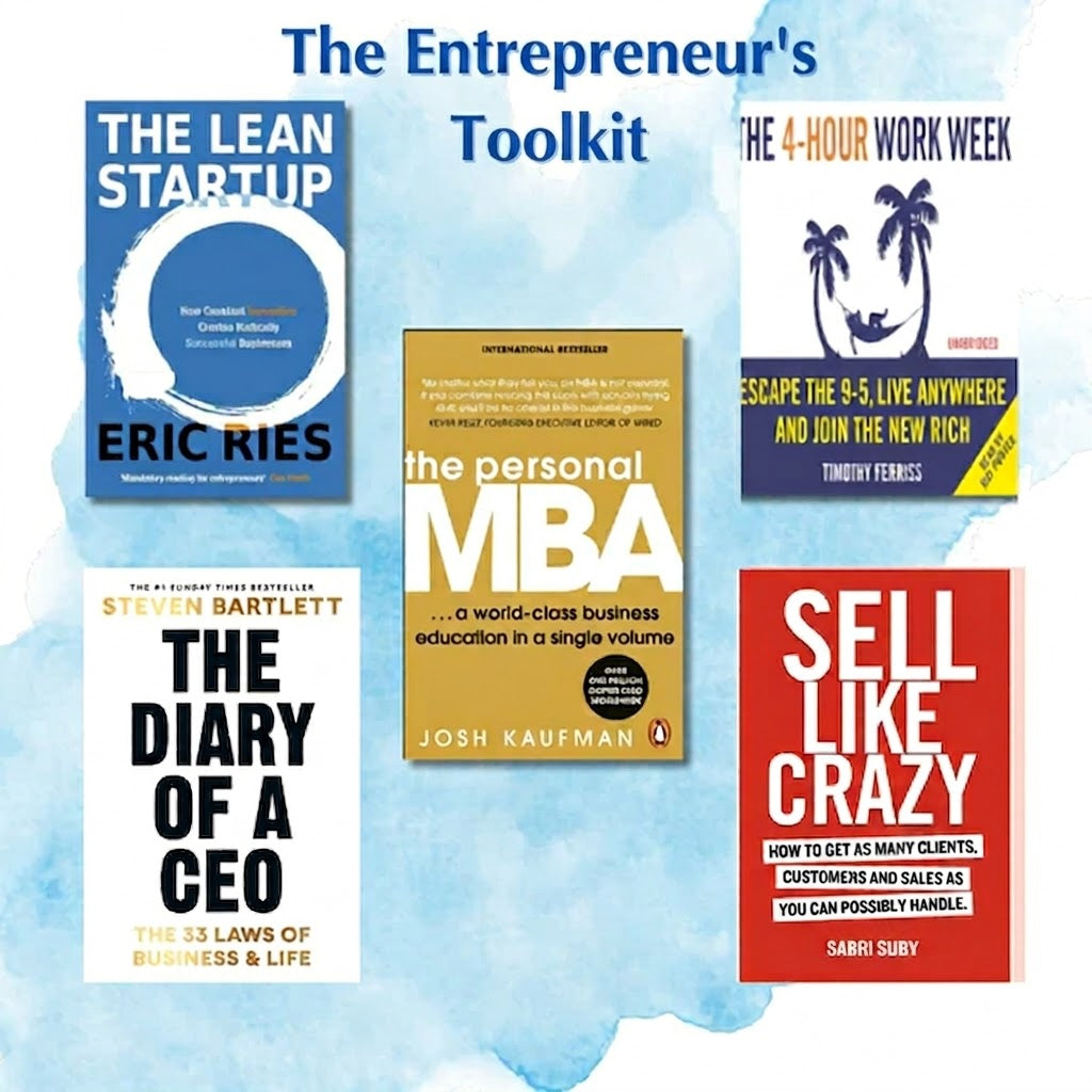 5 Business & Entrepreneurship combo sell like crazy+ personal mba + lean startup + the 4-hour work week + diary of ceo