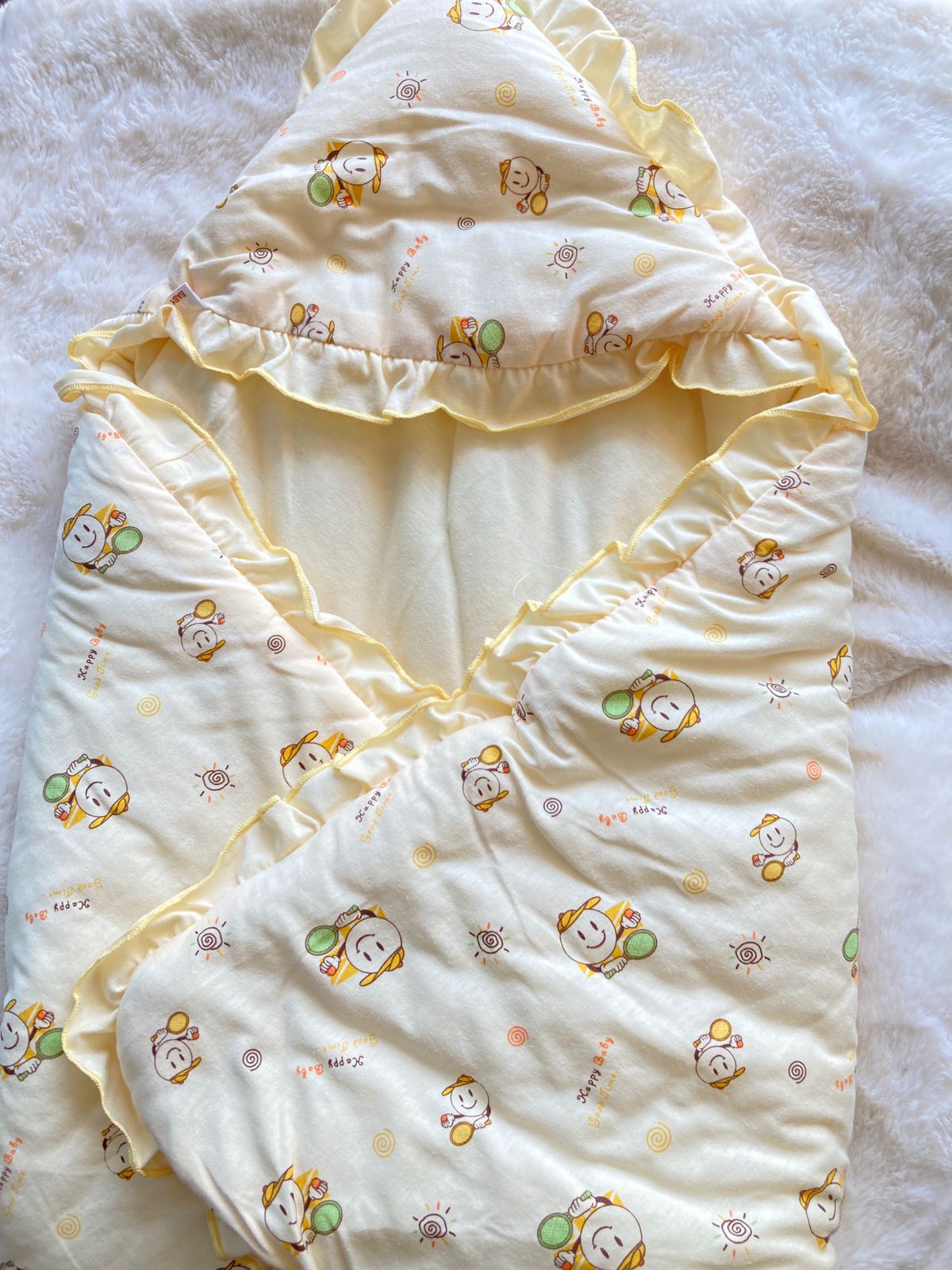 New Born Baby Wrap Blanket (Yellow)