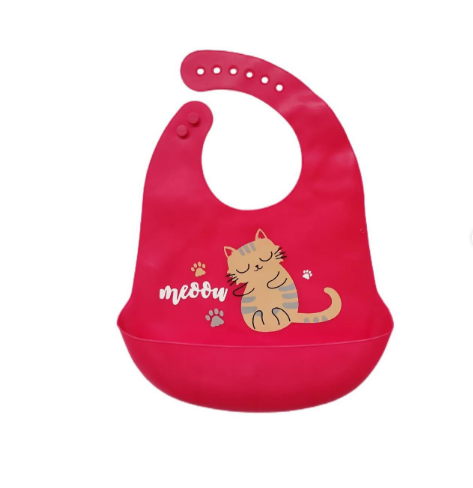 Baby Silicone Bibs (Red) - Waterproof, Easy Wipe Silicone Bib For Babies, Toddlers