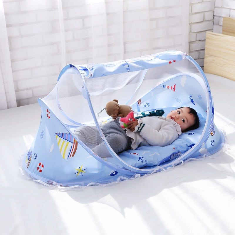 Big size Mosquito Net Portable Folding Baby Bed with Mattress + pillow