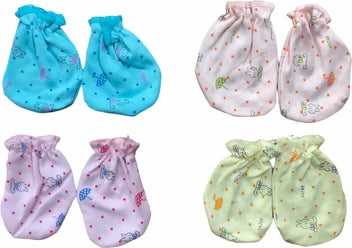 Newborn Hand Gloves to Keep Baby Hand Tender for Age 0 to 6 Months Pack of 4 (Multicolor)