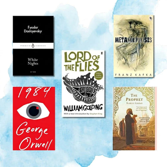 5 classic literature combo White nights+ 1984+ Lord of flies +Metamorphosis +The prophet