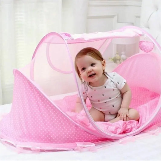 Big size Mosquito Net Portable Folding Baby Bed with Mattress + pillow