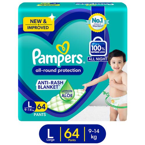Pampers New Diapers Pants, Large (64 Count)
